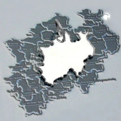 Anhänger 15x21mm BRD-Bundesland Nordrhein-Westfalen glänzend Silber 925-Gravurplatten-Anhänger-Schmuckhoelle.com