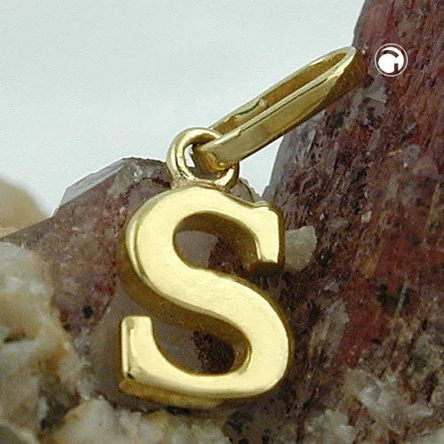 Anhänger 8x5mm Buchstabe S glänzend 9Kt GOLD-Anhänger Sonstige GOLD-Schmuckhoelle.com