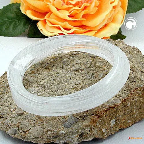 Armreif weiß-transparent-Armbänder/Armreifen Modeschmuck-Schmuckhoelle.com