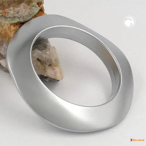 Armreifen 98x16mm Kunststoff chrom matt-Armbänder/Armreifen Modeschmuck-Schmuckhoelle.com