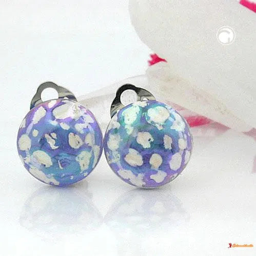 Clip gehämmert flieder-weiß-AB-Ohrclips lila-Schmuckhoelle.com