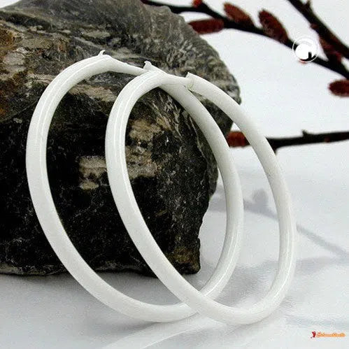 Creole weiß Vollplastik-Ohrstecker Modeschmuck-Schmuckhoelle.com