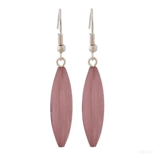 Ohrhaken Ohrhänger Ohrringe 30x9mm Rillenolive Kunststoff lila-marmoriert-Ohrhaken Modeschmuck-Schmuckhoelle.com