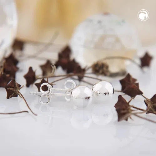 Ohrstecker Ohrring 6mm Kugel glänzend Silber 925-Kugel-Ohrstecker Silber-Schmuckhoelle.com