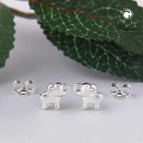 Ohrstecker Ohrringe 6x7mm kleiner Elefant glänzend Silber 925-Kinder-Ohrstecker Silber-Schmuckhoelle.com