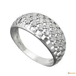 Ring 9mm mit vielen Zirkonias glänzend rhodiniert Silber 925-Ringe Silber - Größe 56/17,8mm-Schmuckhoelle.com