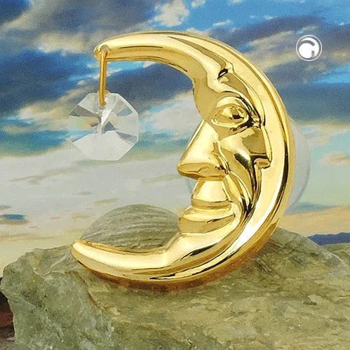 Suncatcher 50mm Mond mit Glas-Steinen-Tisch & Spiegel-Deko-Schmuckhoelle.com