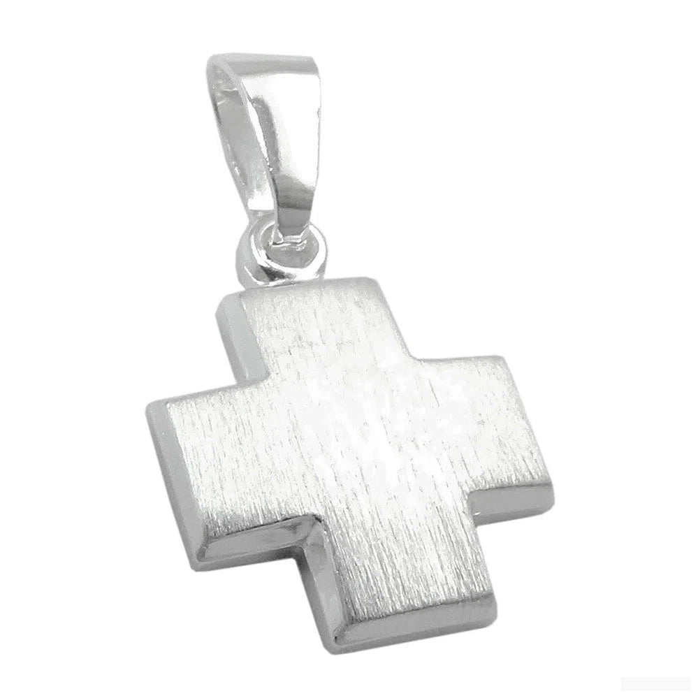 Anhänger 11x11mm Kreuz mattiert Silber 925-Kreuz-Anhänger Silber-Schmuckhoelle.com