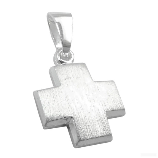 Anhänger 11x11mm Kreuz mattiert Silber 925-Kreuz-Anhänger Silber-Schmuckhoelle.com