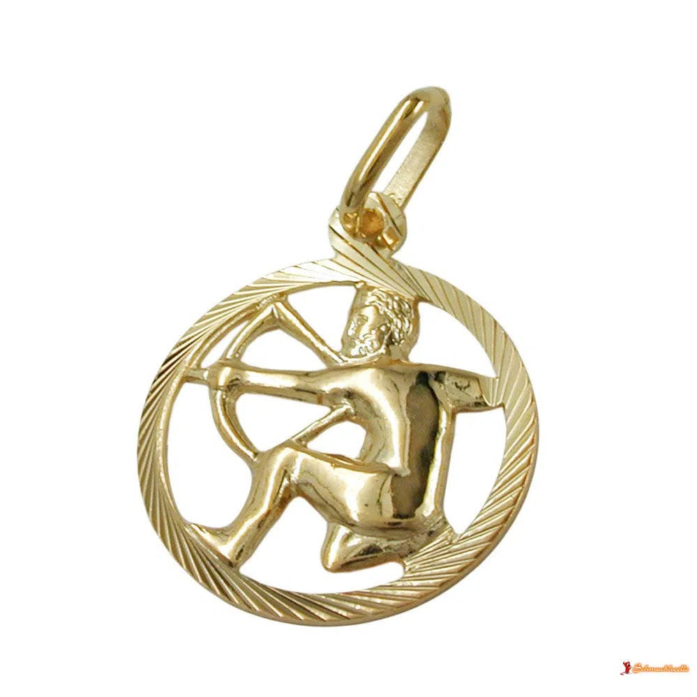 Anhänger 15mm Sternzeichen Schütze 9Kt GOLD-Anhänger Sternzeichen GOLD-Schmuckhoelle.com