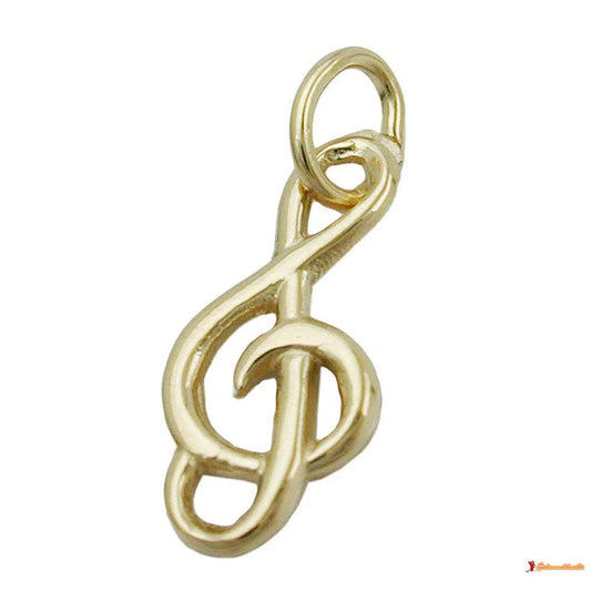Anhänger 16x7mm Notenschlüssel glänzend 14Kt GOLD-Anhänger Sonstige GOLD-Schmuckhoelle.com