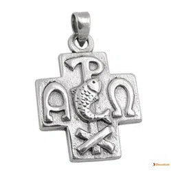 Anhänger 17x16mm christliche Symbolik Silber 925-Kreuz-Anhänger Silber-Schmuckhoelle.com