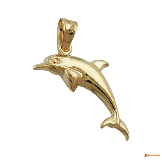 Anhänger 18x8mm Delfin glänzend 9Kt GOLD-Tieranhänger GOLD-Schmuckhoelle.com