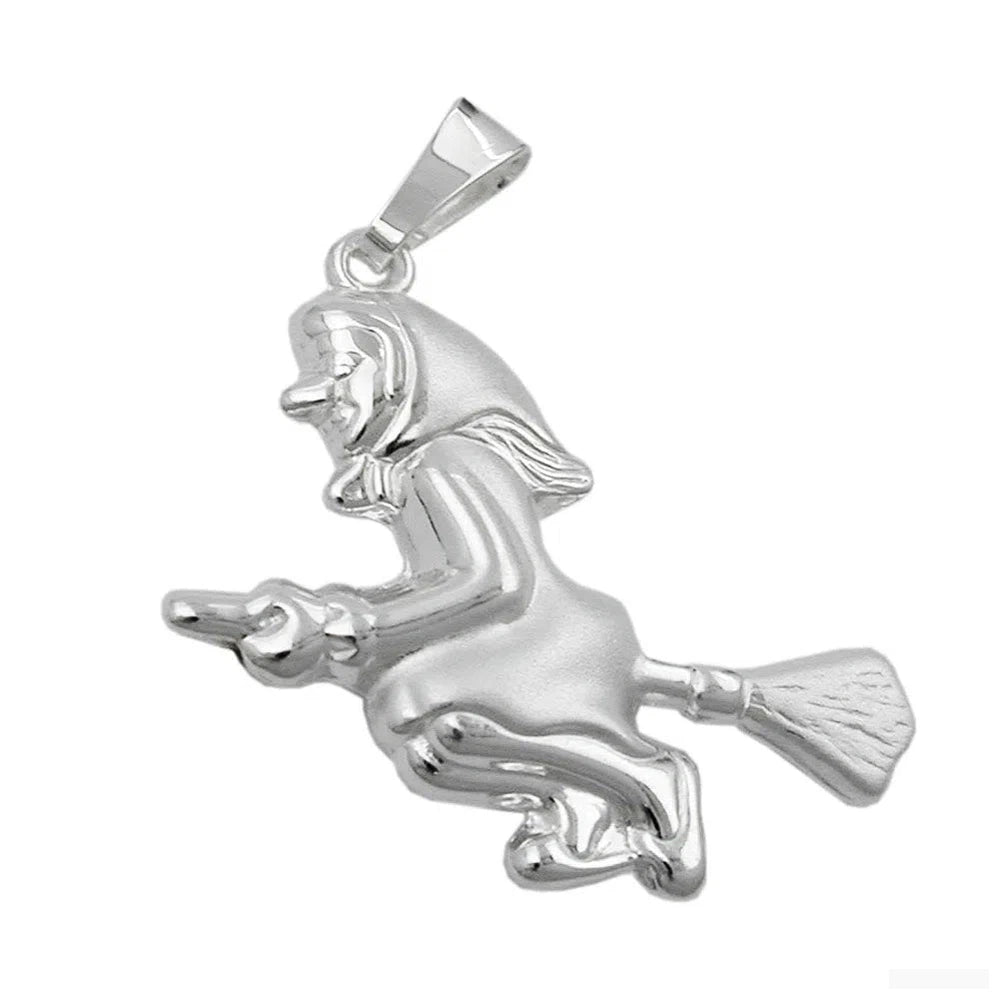 Anhänger 22x22mm Hexe matt-glänzend Silber 925-Anhänger ohne Stein Silber-Schmuckhoelle.com