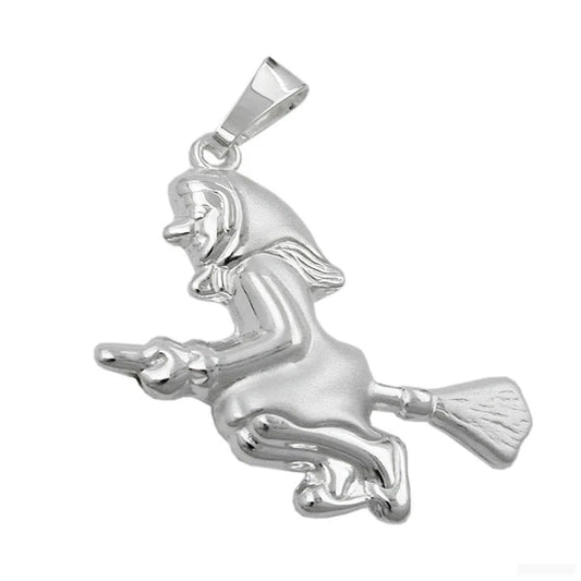 Anhänger 22x22mm Hexe matt-glänzend Silber 925-Anhänger ohne Stein Silber-Schmuckhoelle.com