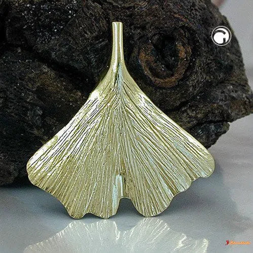 Anhänger 23x24mm Ginkgoblatt glänzend 9Kt GOLD-Anhänger Sonstige GOLD-Schmuckhoelle.com