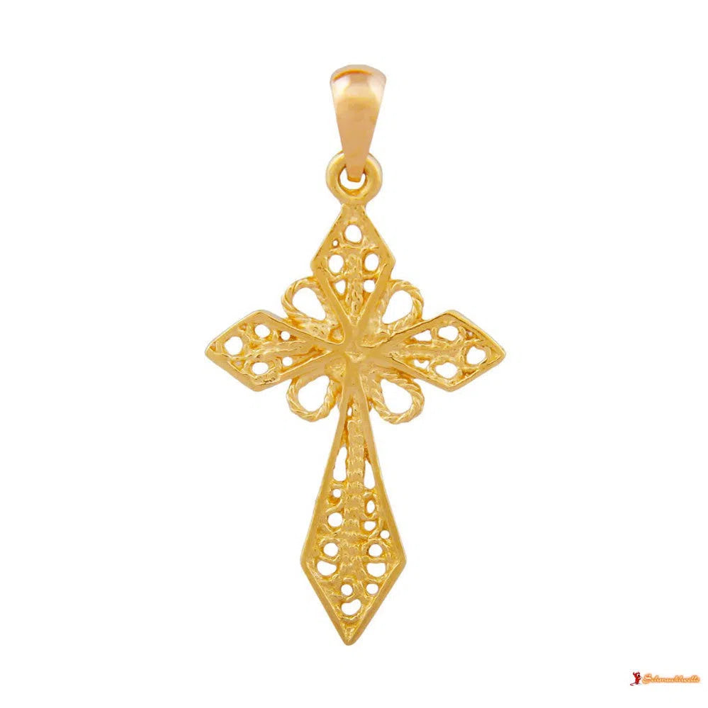 Anhänger 27x16mm Kreuz filigran glänzend 9Kt GOLD-Kreuzanhänger GOLD-Schmuckhoelle.com