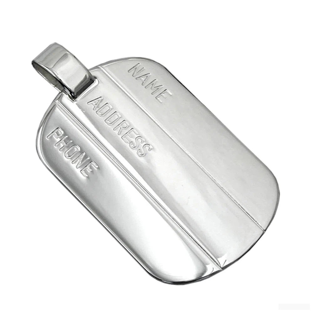 Anhänger 36x24mm Gravur Erkennungsmarke Silber 925-Herren/Männer-Anhänger Silber-Schmuckhoelle.com