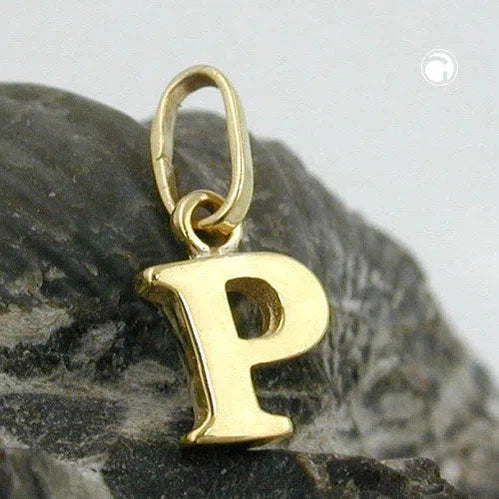 Anhänger 8x6mm Buchstabe P glänzend 9Kt GOLD-Anhänger Sonstige GOLD-Schmuckhoelle.com