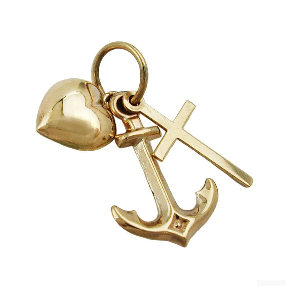 Anhänger Glaube-Liebe-Hoffnung 9Kt GOLD-Anhänger religiöse Motive GOLD-Schmuckhoelle.com