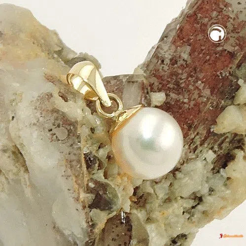 Anhänger ca. 6mm Süßwasserperle rund 9Kt GOLD-Anhänger Sonstige GOLD-Schmuckhoelle.com