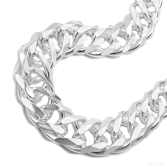 Armband 11x35mm Zwillingspanzer Silber 925-Armbänder 17-21cm Silber-Schmuckhoelle.com