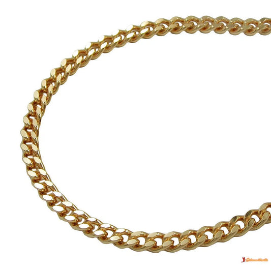 Armband 26mm Flachpanzerkette diamantiert vergoldet AMD-Armbänder 14-20cm - Doublé-Schmuckhoelle.com