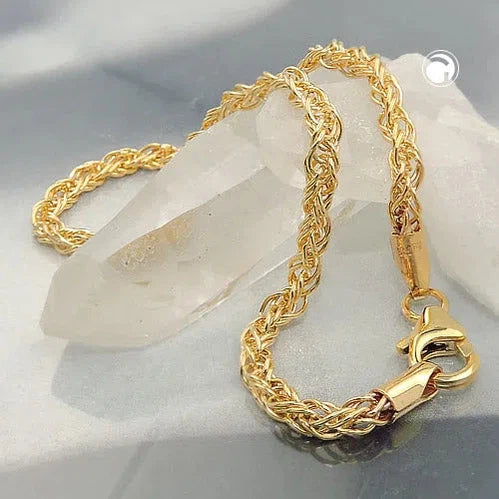 Armband 3mm Fantasie 9Kt GOLD-Armbänder bis 20cm GOLD-Schmuckhoelle.com