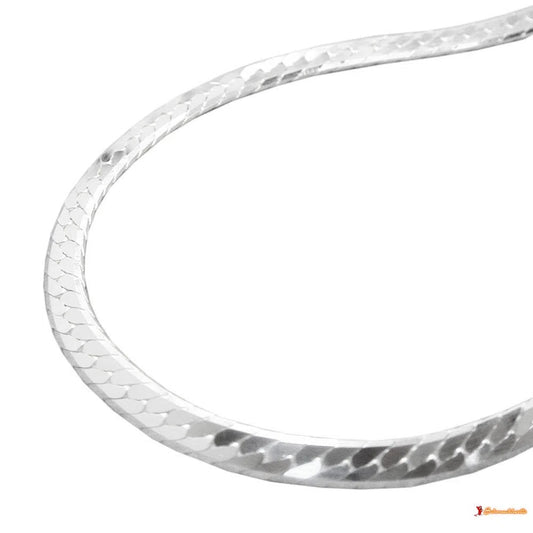 Armband 3mm Panzerkette flach gedrückt glänzend diamantiert Silber 925-Armbänder 17-21cm Silber-Schmuckhoelle.com