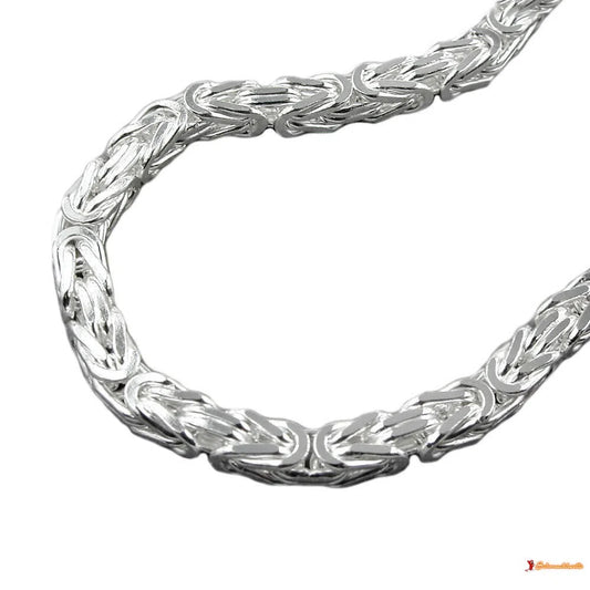 Armband 6mm Königskette vierkant glänzend Silber 925-Herren-Armbänder Silber-Schmuckhoelle.com