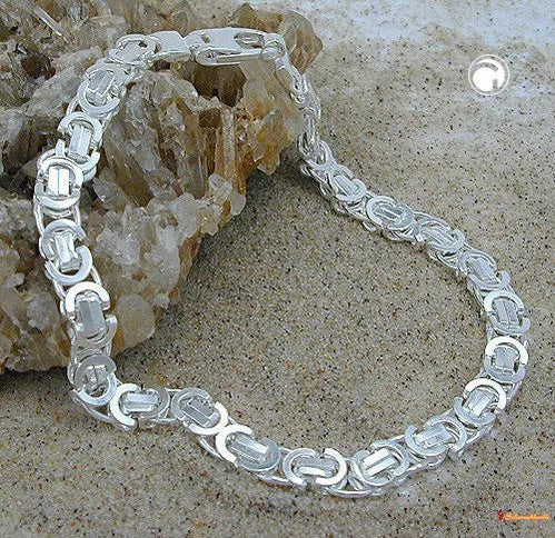 Armband 6x2mm flache Königskette Silber 925-Armbänder 17-21cm Silber-Schmuckhoelle.com