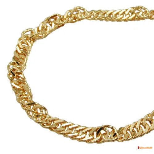 Armband Singapur 3mm diamantiert vergoldet AMD-Armbänder 14-20cm - Doublé-Schmuckhoelle.com