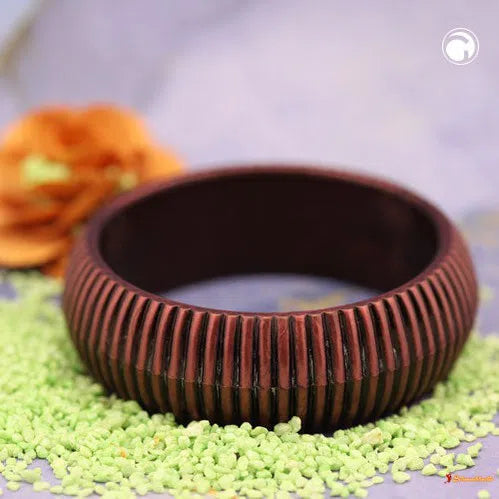 Armreif 85x26mm weinrot Rillenstruktur Kunststoff-Armbänder/Armreifen Modeschmuck-Schmuckhoelle.com