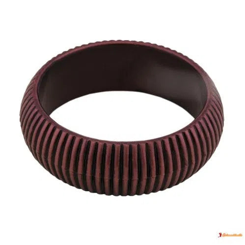 Armreif 85x26mm weinrot Rillenstruktur Kunststoff-Armbänder/Armreifen Modeschmuck-Schmuckhoelle.com