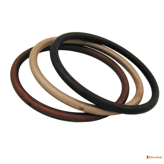 Armreifen 75x15mm Ringspiel 3 Kunststoffringe in unterschiedlichen Brauntönen matt-Armbänder/Armreifen Modeschmuck-Schmuckhoelle.com