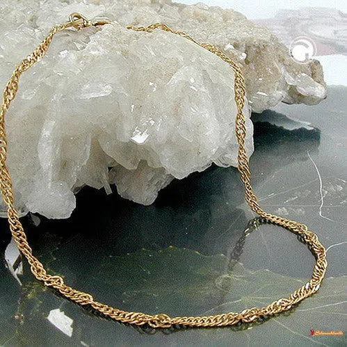 Bauchkette Singapur 22mm diamantiert gold-plattiert-Armbänder 14-20cm - Doublé-Schmuckhoelle.com