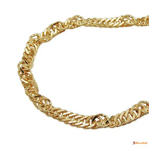 Bauchkette Singapur 22mm diamantiert gold-plattiert-Armbänder 14-20cm - Doublé-Schmuckhoelle.com