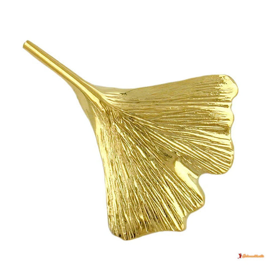 Brosche 30x24mm Ginkgoblatt glänzend 9Kt GOLD-Broschen GOLD-Schmuckhoelle.com