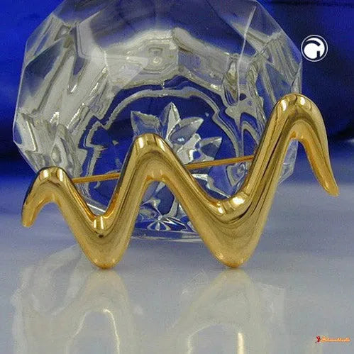 Brosche Welle goldfarbig-Broschen/Pins Modeschmuck-Schmuckhoelle.com