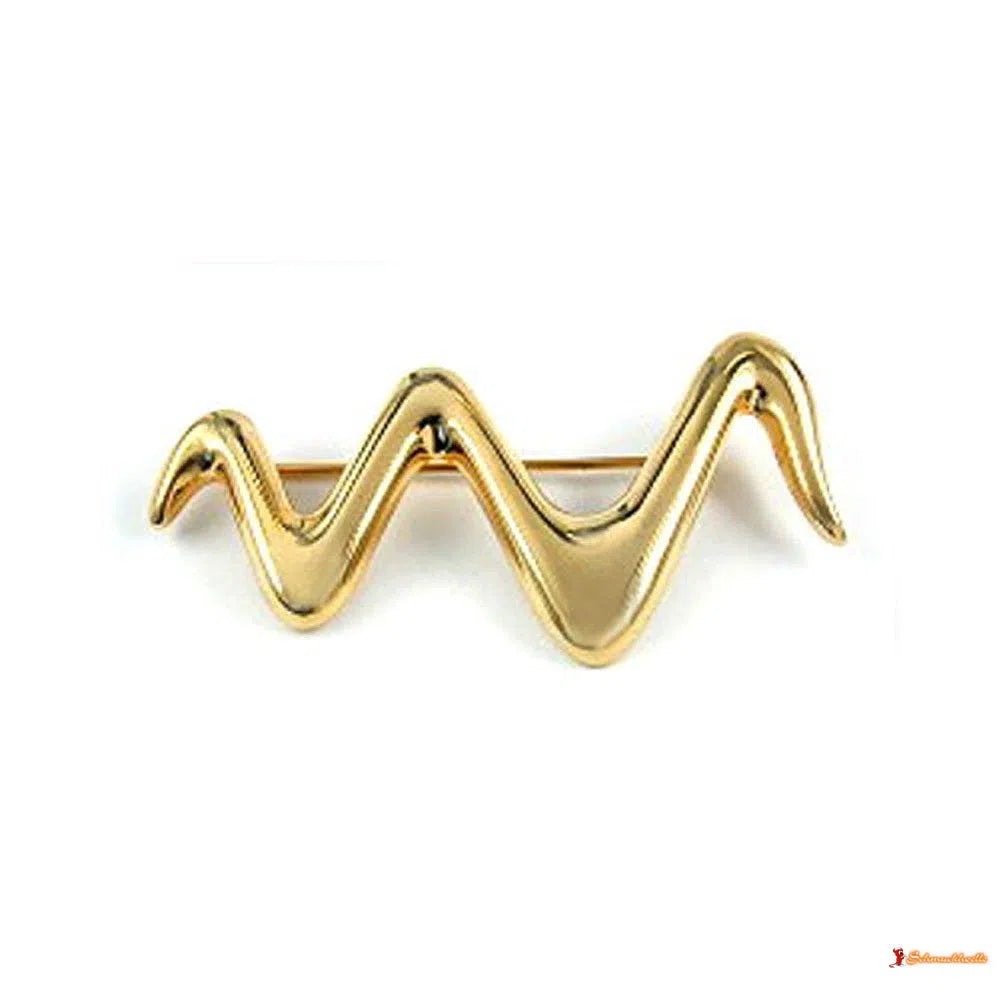 Brosche Welle goldfarbig-Broschen/Pins Modeschmuck-Schmuckhoelle.com