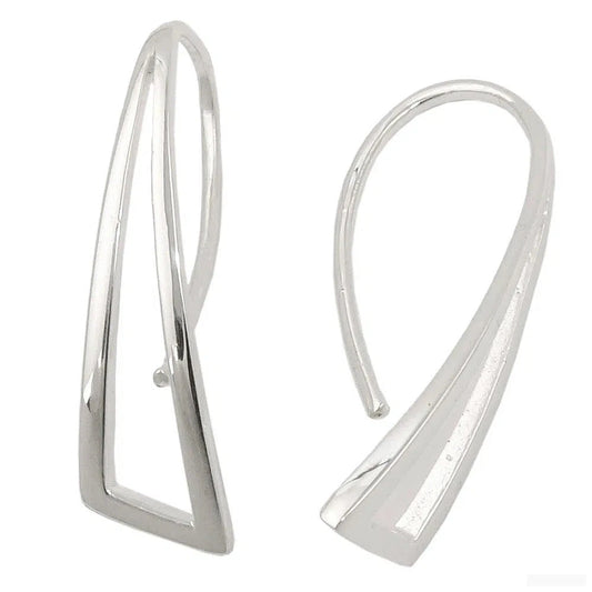 Durchzieher Ohrring Ohrhaken 30x8mm Dreieck Silber 925-Ohrhaken ohne Stein Silber-Schmuckhoelle.com