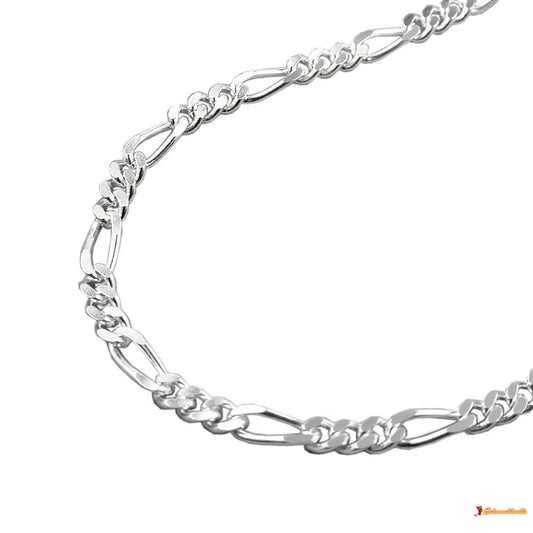 Fußkette Figaro diamantiert Silber 925-Armbänder 17-21cm Silber-Schmuckhoelle.com