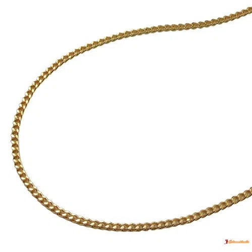 Kette 13mm Flachpanzer diamantiert vergoldet AMD-Ketten 40cm - Doublé-Schmuckhoelle.com