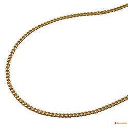 Kette 13mm Flachpanzer diamantiert vergoldet AMD-Ketten 40cm - Doublé-Schmuckhoelle.com