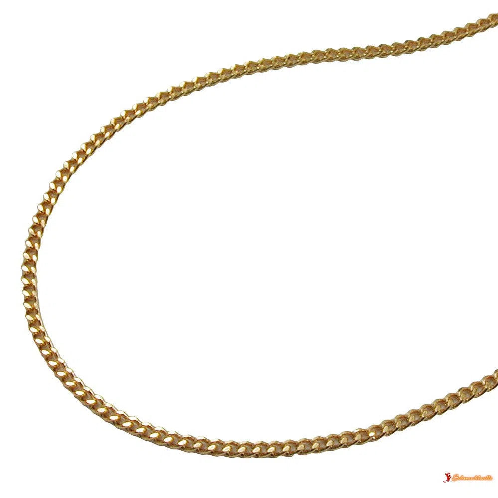 Kette 13mm Flachpanzer diamantiert vergoldet AMD-Ketten 40cm - Doublé-Schmuckhoelle.com