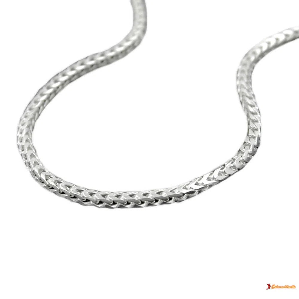 Kette 18mm Fuchsschwanzkette vierkant Silber 925-Silberketten 45cm Silber-Schmuckhoelle.com