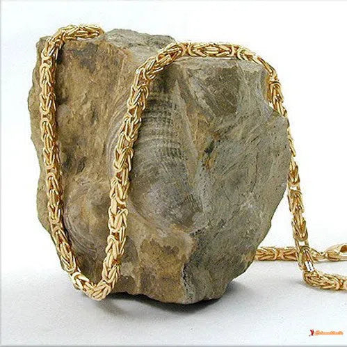 Kette 4x4mm Königskette vierkant diamantiert vergoldet AMD-Ketten 50cm - Doublé-Schmuckhoelle.com