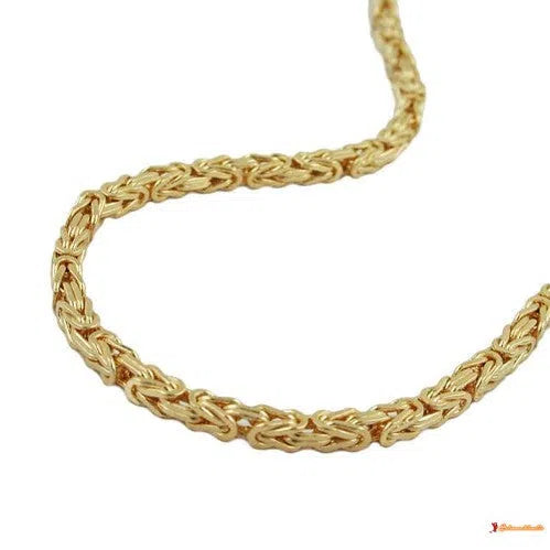 Kette 4x4mm Königskette vierkant diamantiert vergoldet AMD-Ketten 50cm - Doublé-Schmuckhoelle.com