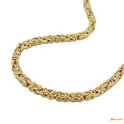 Kette 4x4mm Königskette vierkant diamantiert vergoldet AMD-Ketten 50cm - Doublé-Schmuckhoelle.com