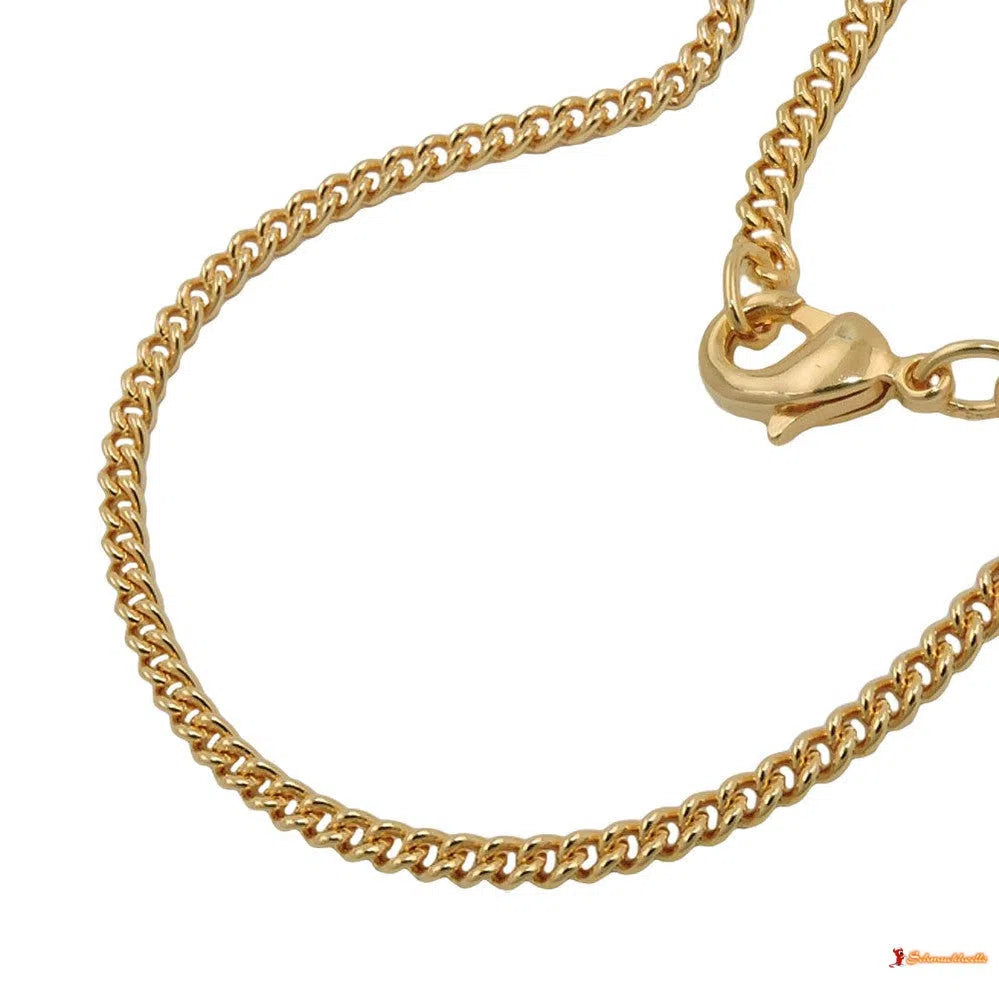 Kette Flachpanzer 28mm vergoldet AMD-Ketten 50cm - Doublé-Schmuckhoelle.com